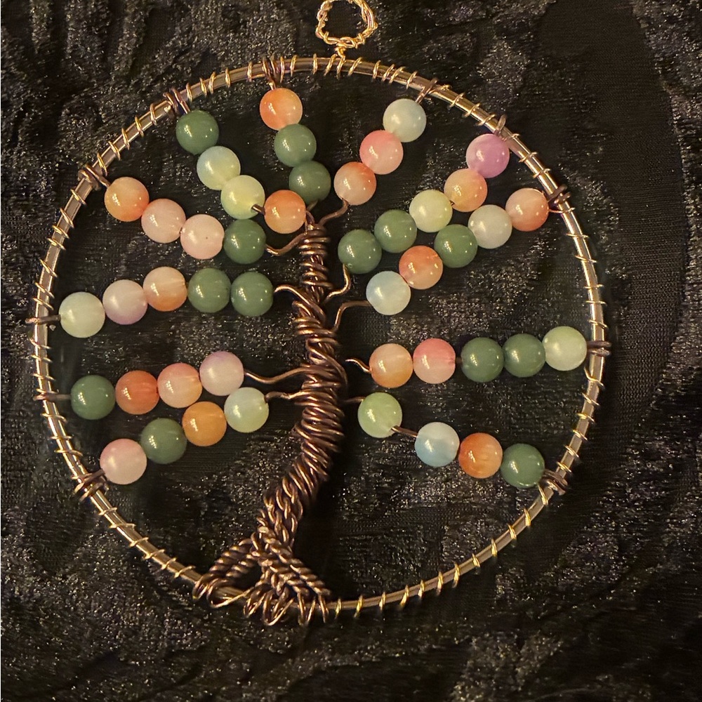 Colorful Beaded Tree of Life wall Hanging